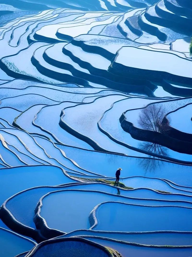 爱春 · 蓝色梯田